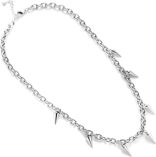 Goth Spike Stainless Steel Rivet Pointed Charms Choker Necklace – Vintage Punk Y2K Streetwear for Women & Men